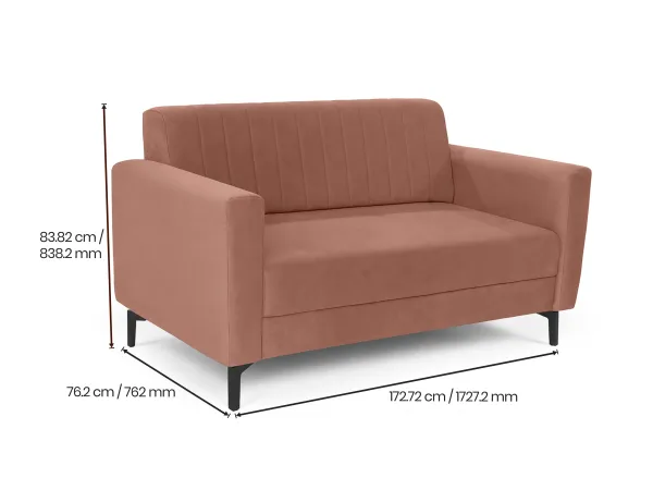 Tulip Upholstered Sofa Set in Rust Ruby Color